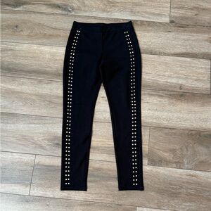 Black Leggings with Silver Studs